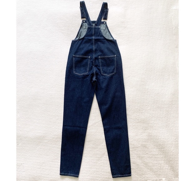 WEWOREWHAT Denim Basic Overalls Dark Wash - Picture 4 of 14